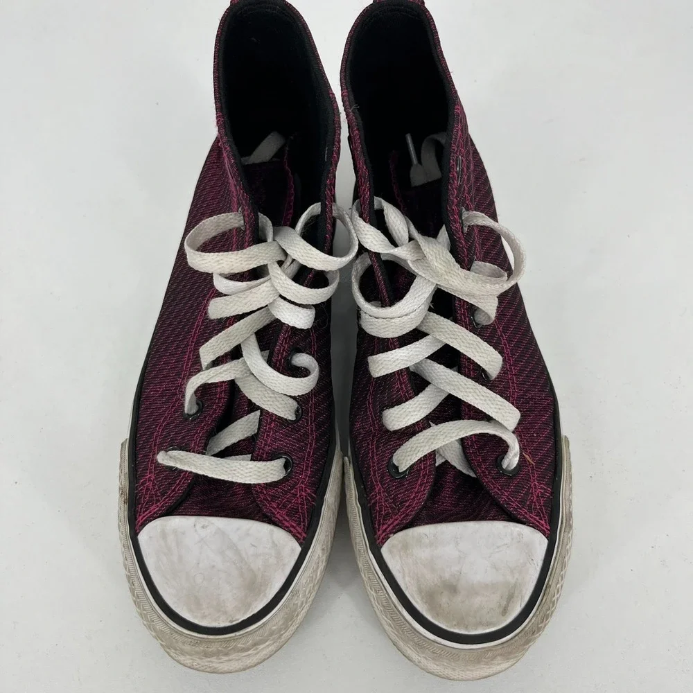 Converse Chuck Taylor All Star High Top Magenta Pink Platform Kids Shoes A05496C